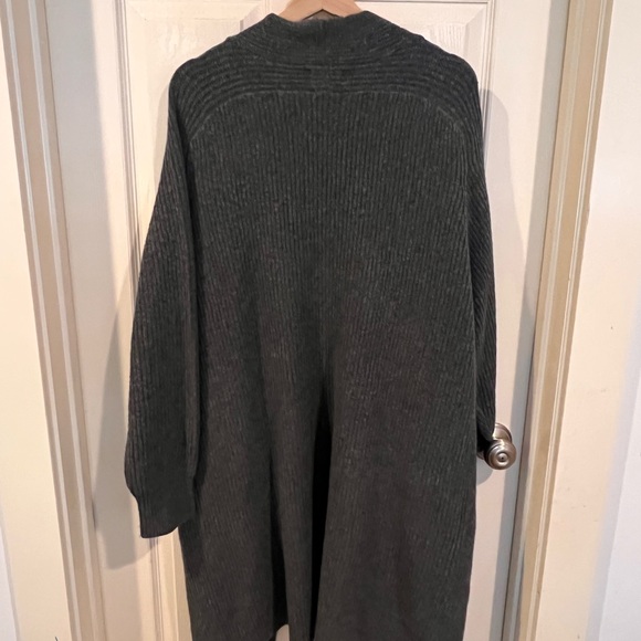 Universal Thread Charcoal Long Open-Front Ribbed Cardigan - Picture 3 of 3